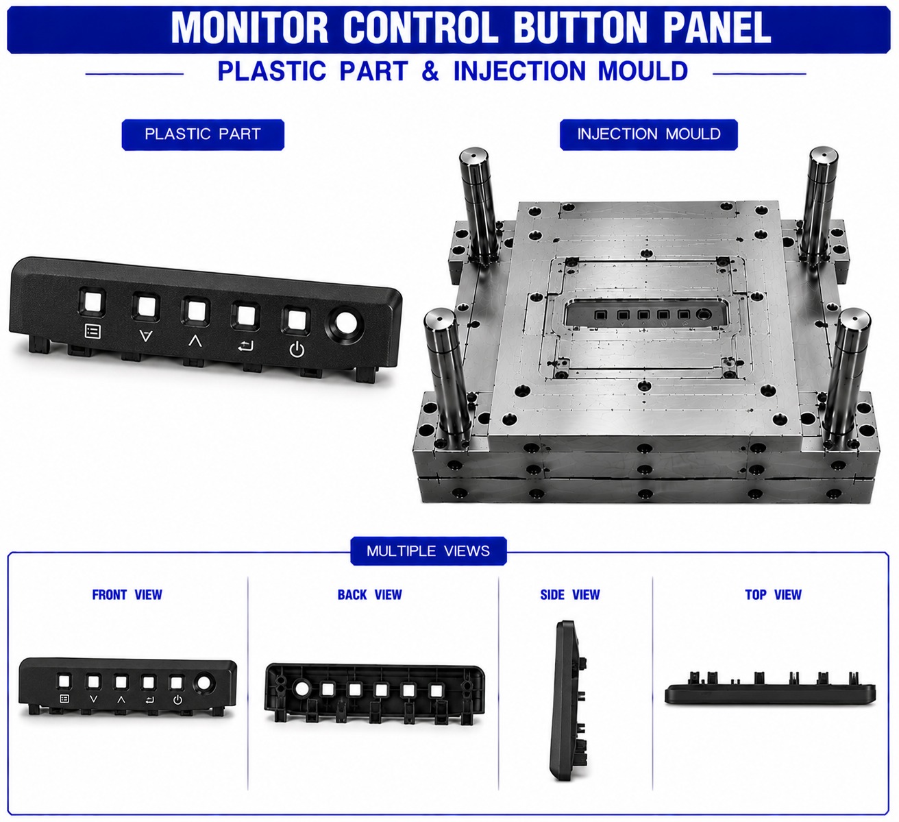 Monitor Plastic Control Button Panel